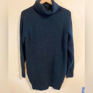 Black turtle neck sweater dress